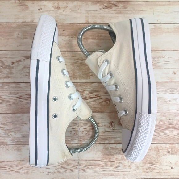 Converse All Stars Low Top Cream Black Animal Print Double Tongue Women's Size 6 - Picture 7 of 15